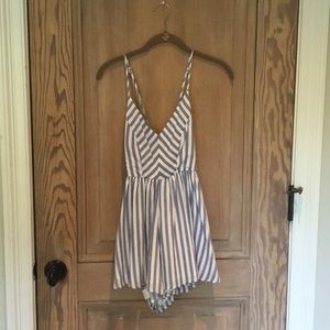 Blu Spero blue and white striped romper